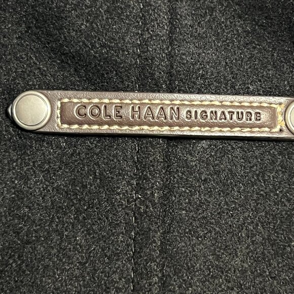 Cole Haan Signature Men’s Wool Blend Overcoat Black Classic Button Jacket Size L - Picture 3 of 10